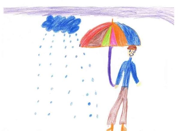 Рисование дождь в старшей группе