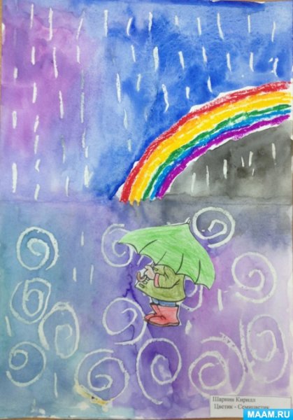 Рисование с детьми дождик