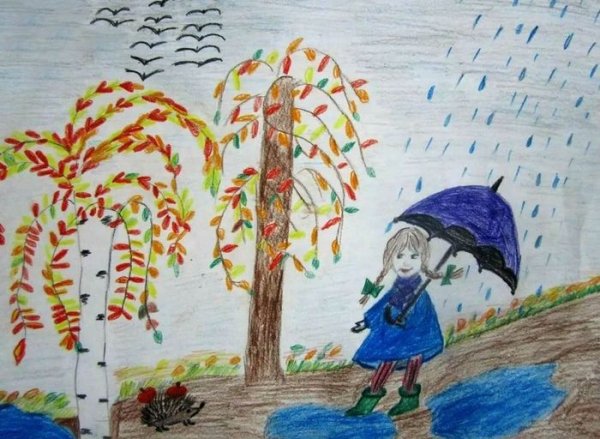 Рисование идет дождь
