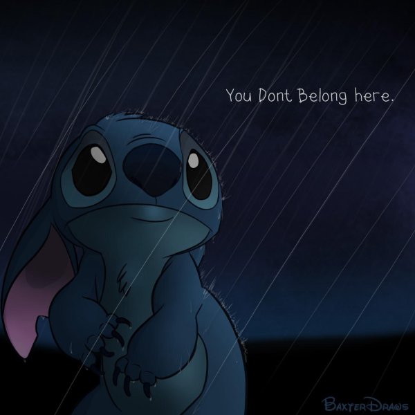 Стич плачет