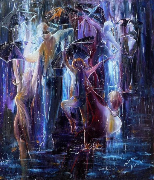 Под дождем живопись