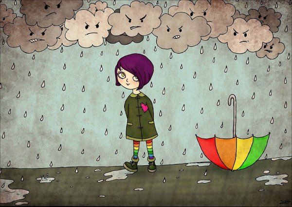 Дождливый день рисунок для детей