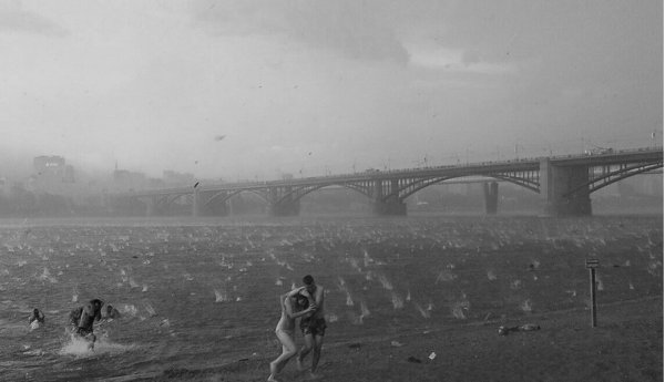 Град в Новосибирске 2014 на пляже