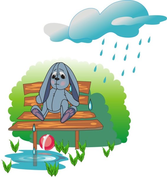 Зайка под дождем