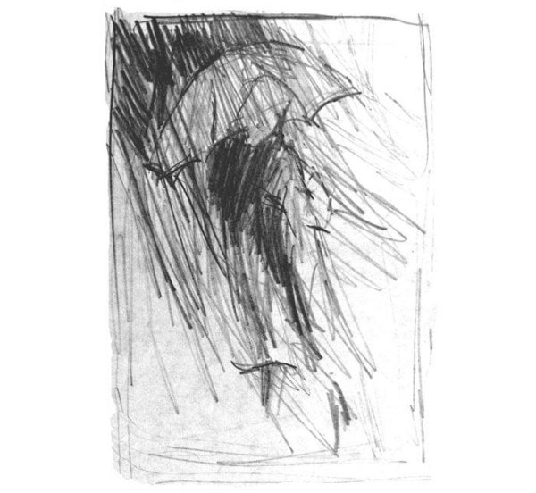 Графика человек под дождем