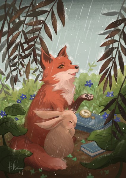 Лиса под дождем