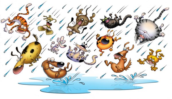 Идиома it's raining Cats and Dogs