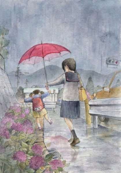 Мама под зонтиком