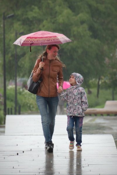 Прогулка под дождем дети