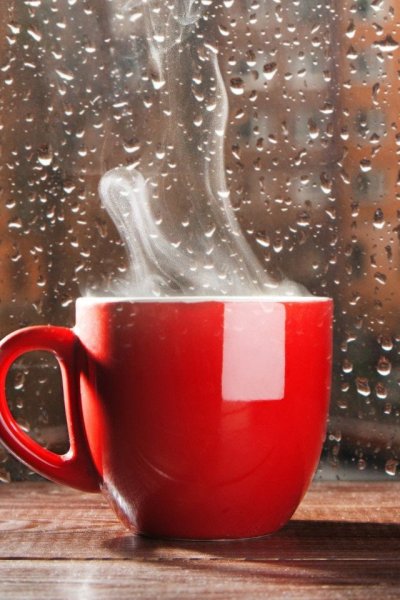 Чашка кофе дождь