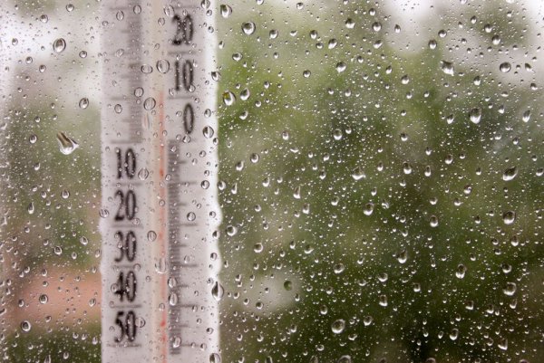 Дождь термометр на окне