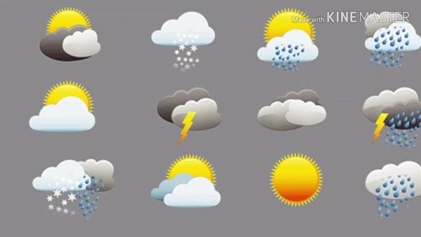 Иконки погоды на прозрачном фоне