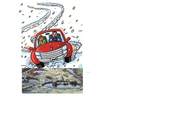 Мультяшный автомобиль зимой