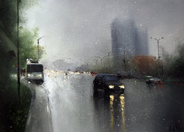 Мокрый снег живопись