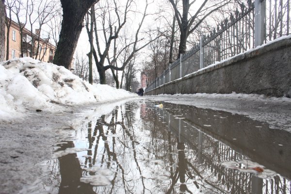 Зима в городе слякоть