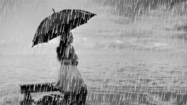 Анимация человек под дождем