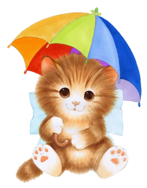 Котенок с зонтиком