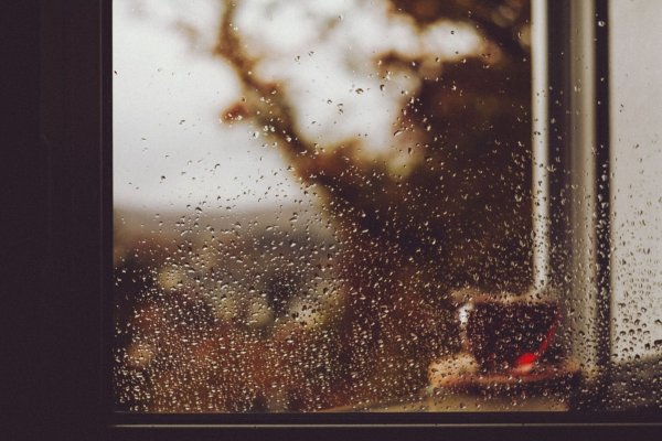 Дождь за окном кафе