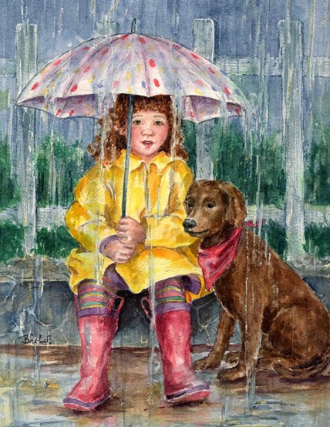 Живопись для детей зонтики