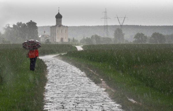Дождливый день в деревне