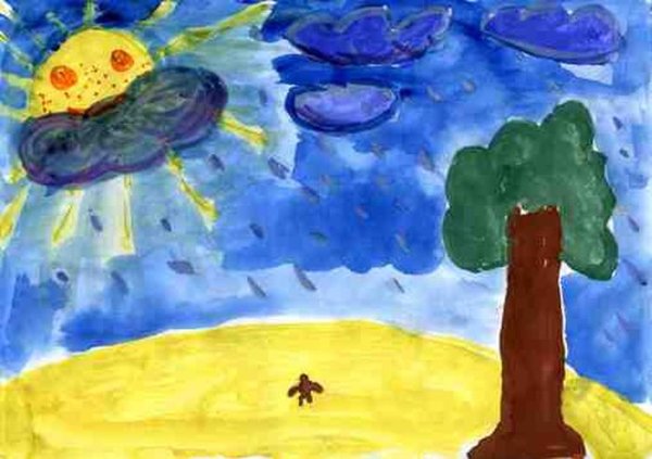 Рисунок к стихотворению Фета весенний дождь