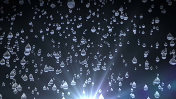 Падающие капли дождя