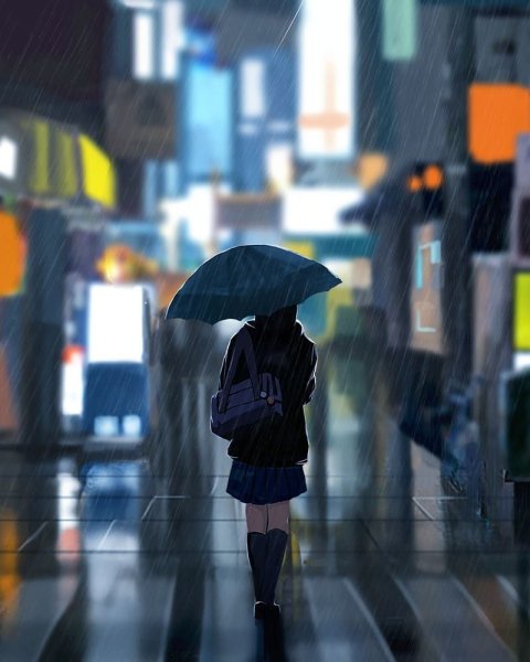 Девочка под дождем