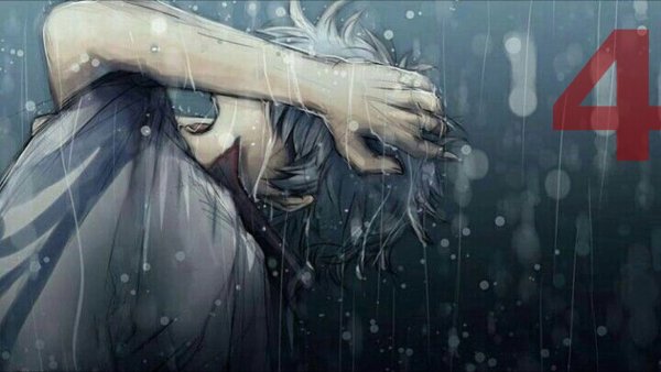 Парень под дождем арт