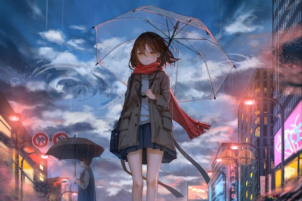 Персонаж аниме атмосферно