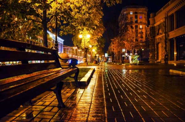 Осень ночь город