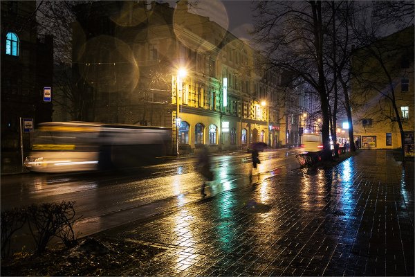 Улица вечер дождь