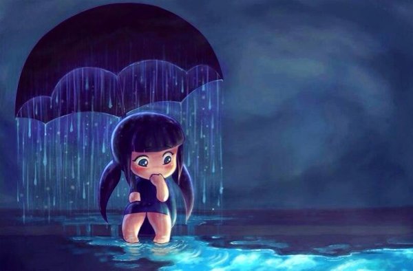 Грустные мультяшные девочки