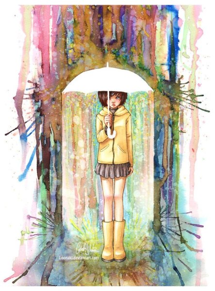 Подростки акварель