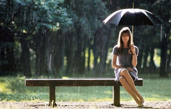 Франсуаза Харди с зонтиком