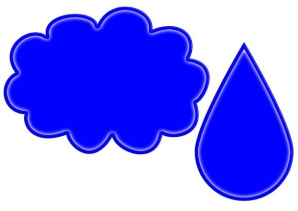 Облако и капельки вырезать