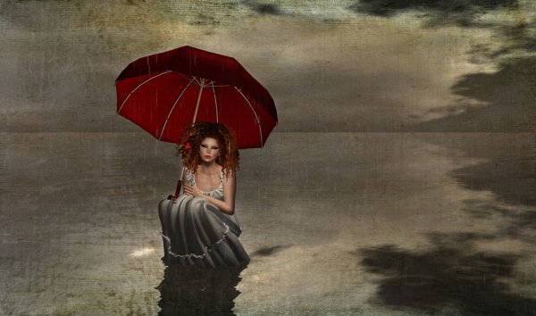 Женщина под зонтом