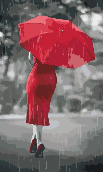 Красный зонт