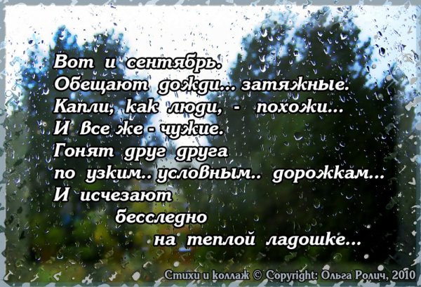 Стихотворение про дождь