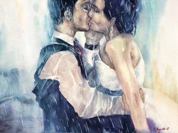 Поцелуй под дождем