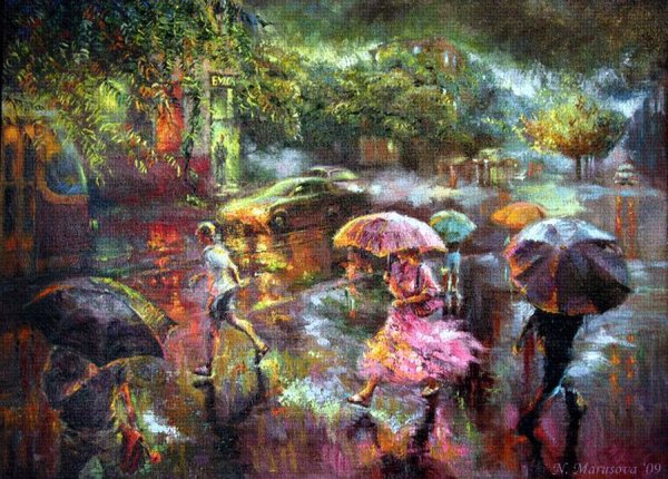 Летний дождь в живописи