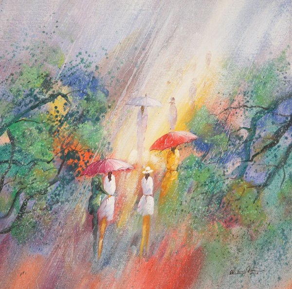 Акварель дождливое лето