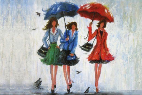 Подруги под зонтом