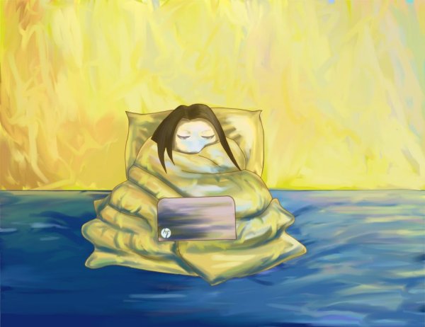 Девочка под одеялом