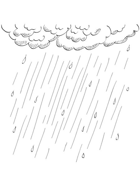 Дождик раскраска для детей