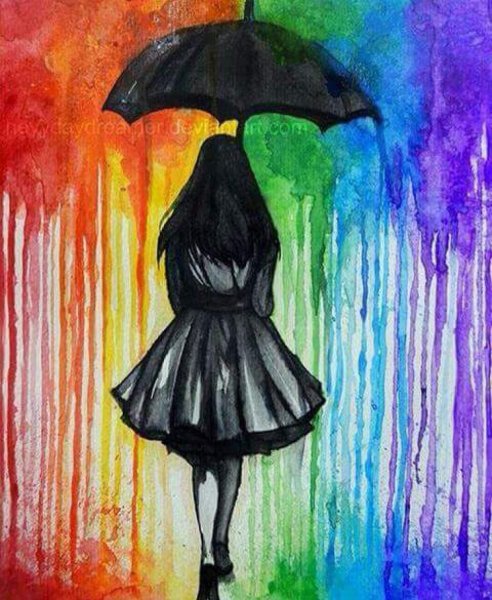 Рисунки красками легкие и красивые