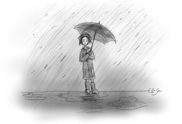 Дождь рисунок карандашом