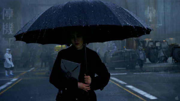 Человек под дождем