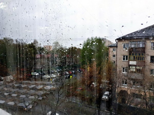 Улица в Тюмени дождливая