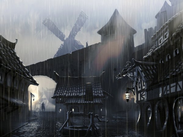 Мрачный средневековый город