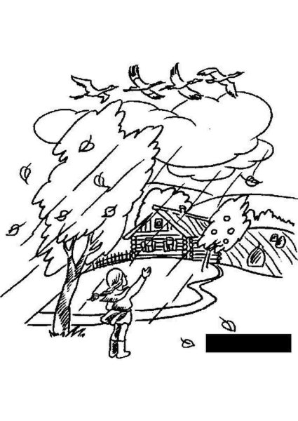 Птицы улетают раскраска для детей